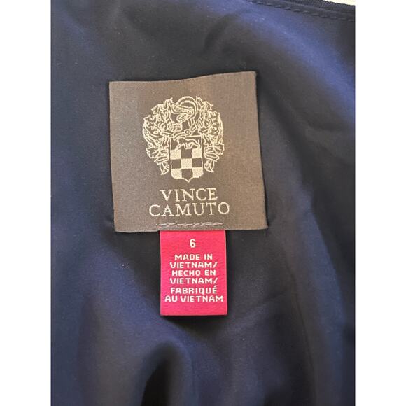 Vince Camuto dress Washer Tie Waist crepe blue size 6 - Picture 6 of 6